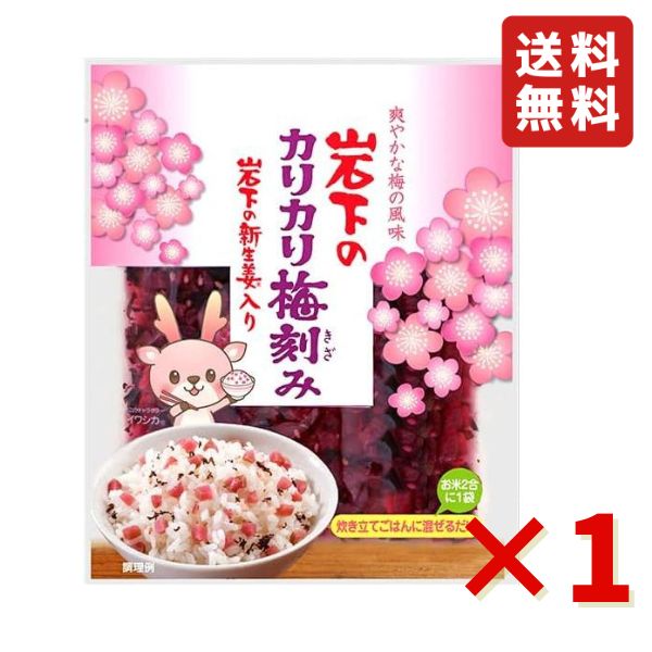 岩下 岩下のカリカリ梅刻み 90g 1袋 岩下食品 カリカリ刻み梅 漬物 岩下の新生姜入 酢漬け ご飯のお供 ごはんに混ぜるだけ おにぎり 送料無料 カリカリ梅をこまかく刻み、岩下の新生姜、しその葉、白ごまと合わせ、味よく、香りよく、彩りよく仕上げました 。 カリカリ梅をこまかく刻み、岩下の新生姜、しその葉、白ごまと合わせ、味よく、香りよく、彩りよく仕上げました 。炊き立てごはんに混ぜて、朝食、お弁当、おにぎりに。 料理素材やトッピングとしても、納豆、豆腐、うどん、パスタなど、幅広いメニューにお使いいただけます。分量の目安：ごはん2合に1袋 5