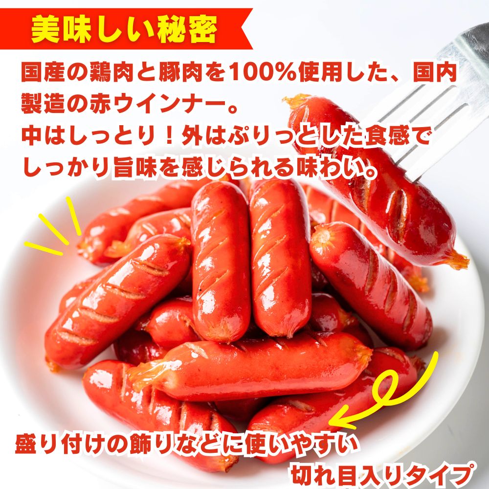 ウインナー 切れ目入り赤ウインナー 1kg （1kg×1袋 ) 冷凍 業務用 赤ウインナー ソ...