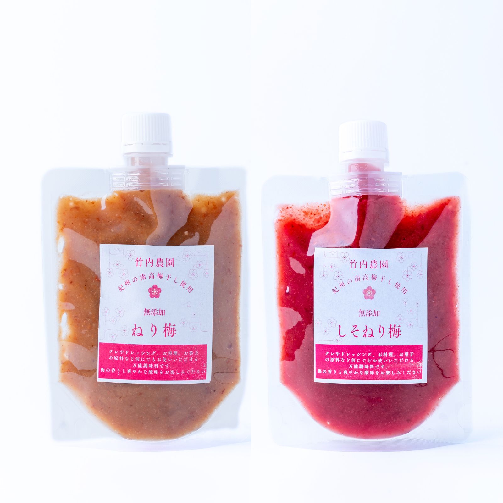 竹内農園 練り梅 しそねり梅 180g 2種セット 1000円ぽっきり ポッキリ チューブ 塩分約20% ねり梅 梅肉 特別栽培 紀州南高梅干 無添加 梅 うめ 練梅 送料無料