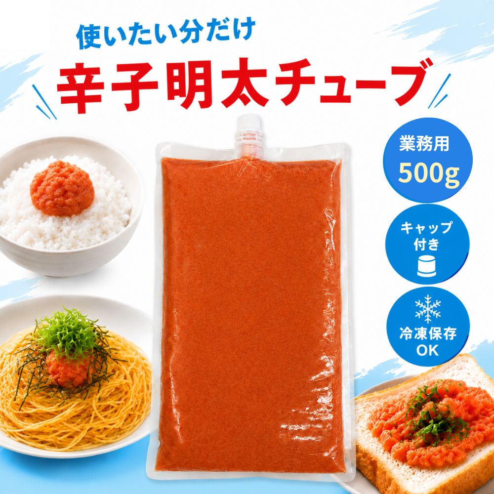 からし明太チューブ 500g（ 500g×1袋 ）冷凍 業務用 スタンドパック チューブ パスタ お ...