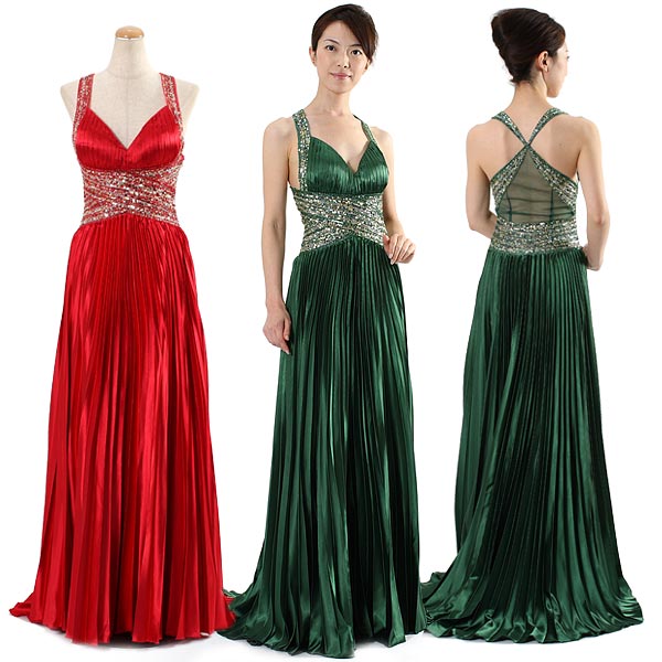 【COTY】品格プリーツ◇◆◇贅沢スパンで魅了系♪主役級ロング パーティードレス　FD-080148