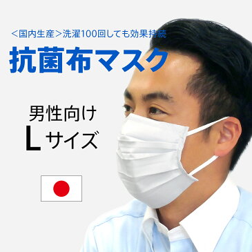 マスク 大きめ 日本製 抗菌 夏用マスク 布マスク 洗える 抗菌布マスク 蒸れにくい コットン ガーゼ 防臭 男性向けサイズ プリーツ 大きいサイズ ビジネス ルミフレッシュ 花粉対策 【メール便送料無料】MS-012423 Lサイズ