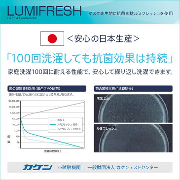 マスク 大きめ 日本製 抗菌 夏用マスク 布マスク 洗える 抗菌布マスク 蒸れにくい コットン ガーゼ 防臭 男性向けサイズ プリーツ 大きいサイズ ビジネス ルミフレッシュ 花粉対策 【メール便送料無料】MS-012423 Lサイズ