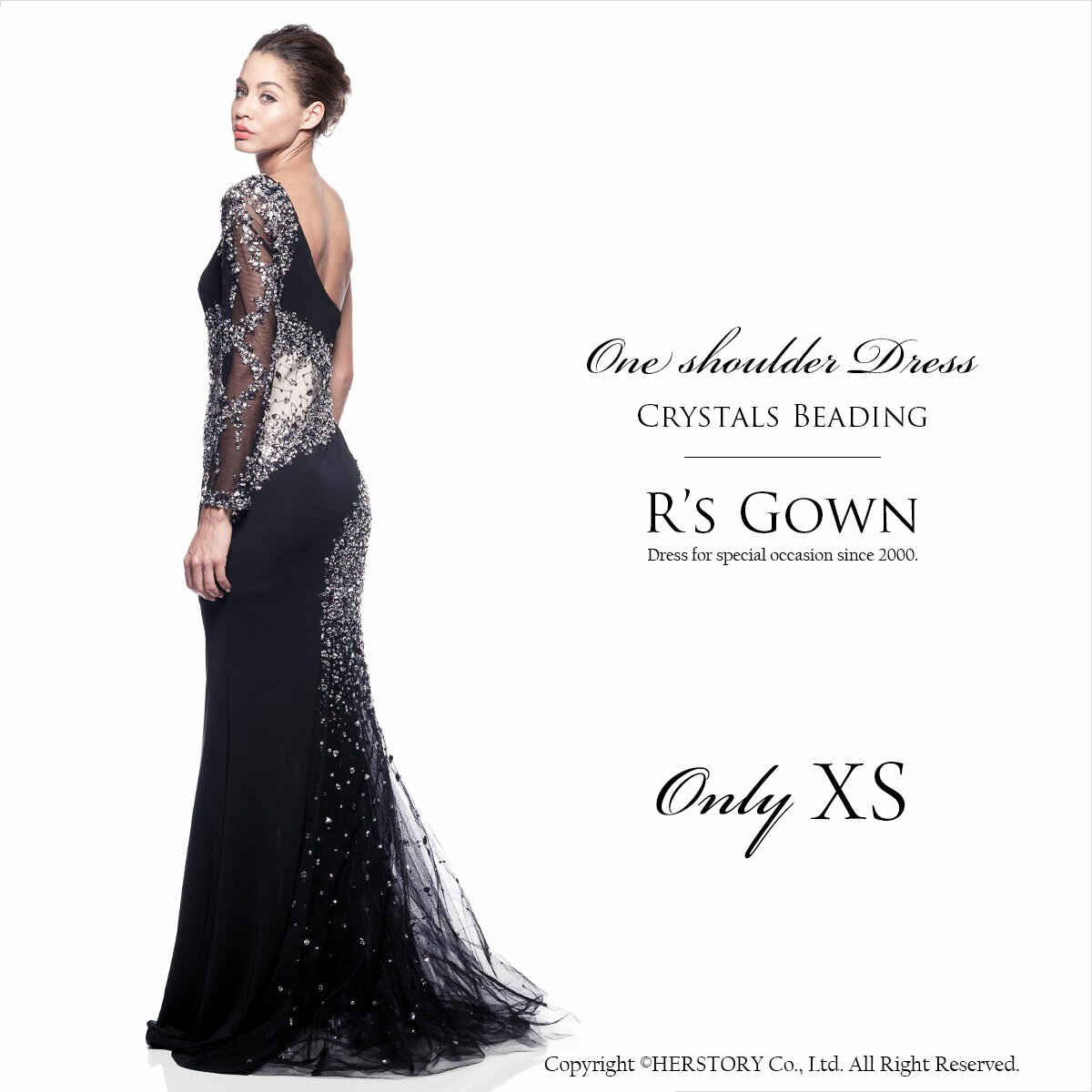 アシンメトリードレス ワンショルダー マーメイド パーティードレス ステージドレス 黒 舞台衣装 演奏会 発表会【着後レビューで大判ショールプレゼント】FD-080307