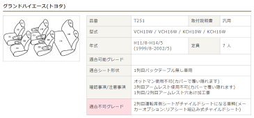 Bellezza シートカバー プレミアムスエード&PVCレザータイプ トヨタ グランドハイエース 型式 VCH10W/VCH16W KCH10W/KCH16W 年式 H11/8-H14/5 定員 7人 ≪ 1列目バックテーブル無用 ≫※2列目組込式チャイルドシート不可 ※オットマン&3列目肘掛使用不可