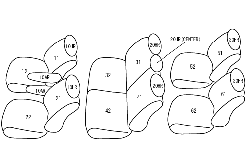 clazzio シートカバー センターレザータイプ シエンタ 型式 NCP81G/NCP85G 年式 H23/6-H27/6 定員 7人 グレード G/X/X-Lパッケージ/ダイス/ダイスG/ダイスリミテッド ※1列目アームレスト有:背面カバー要穴開け加工 ※オプション大型肘掛装備車:肘掛部非対応