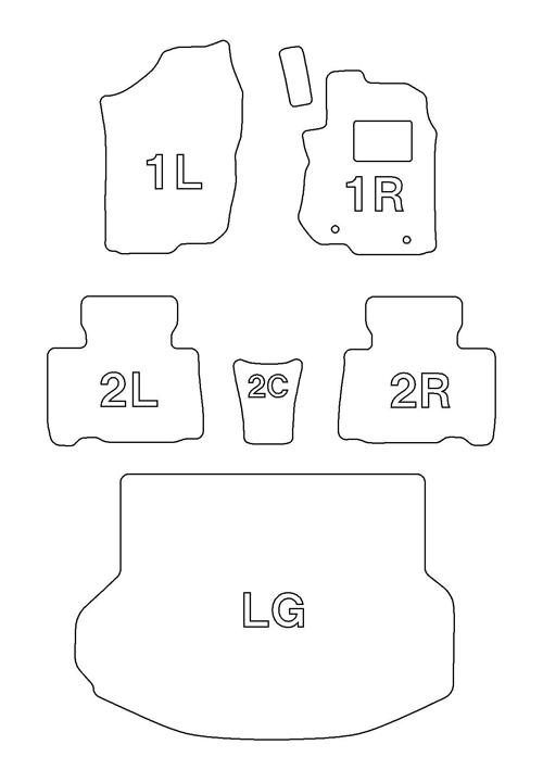 clazzio 【 カスタムフロアマット 】≪ 1台分 7枚セット ラゲッジマット有 ≫ ハリアーハイブリッド 型式 AVU65W 年式 H25/12-H29/5 定員 5人 ※ガソリン車不可 【 ETB0178X101 】