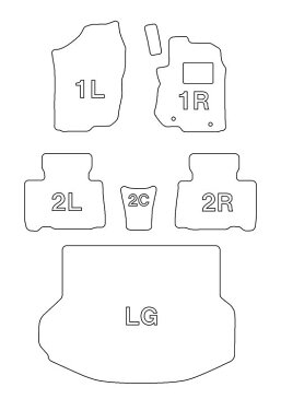 clazzio 【 カスタムフロアマット 】≪ 1台分セット ラゲッジマット有 ≫ トヨタ ハリアーハイブリッド 型式 AVU65W 年式 H25/12-H29/5 定員 5人 ≪ セット枚数:7枚 専用ヘラ無 ≫【 品番 ET0178-Y101 】