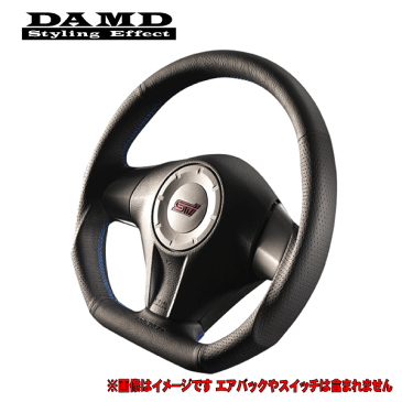 【 スバル レガシィツーリングワゴン 型式 CBA-BP5 年式 2003/5-2006/4 アプライド：A/B/C 】 DAMD ダムド 【 純正交換 ステアリング 】≪ SS358D-【F】 D型タイプ ステッチカラー：要選択 ≫