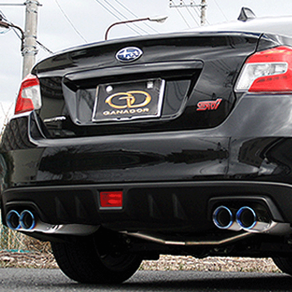 【 WRX STi ≪ 標準バンパー車用 ≫ 型式 CBA-VAB 年式 H26/8- エンジン形式 EJ20 】≪ テール:85Φ サークル 左右計4本出し仕様 センターパイプ&リアピースセット チタンブルーテール ≫【 ガナドールチタンマフラー 】【 GDE406T 】