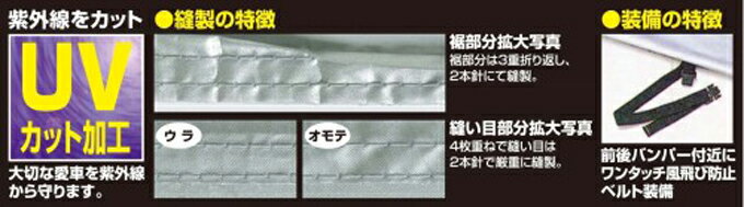 【 カローラスポーツハイブリッド 型式 210系 】 ユニカー ボディカバー ≪ オックス300D厚手生地モデル ≫【 品番：CB-209 車種別サイズ：WC-W 全長：4.11mから4.40m 】≪ ミディアムタイプ ドアミラー部袋無仕様 日焼け防止 盗難抑止 ≫