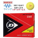 【最強翌日配送】 ソフトテニスボール ダンロップ 公認球 DSTBYL2DOZ 軟式テニスボール イエロー 黄 天然ゴム 1ダース箱 ネーム入れ対象外