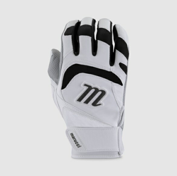 marucci　SIGNATURE BATTING GLOVES　ホワイト／ブラック　野球　バッティング手袋　打者用手袋　大人用　一般用　両手　マルッチ　マルーチ　WHITE／BLACK　MARUCCISPORTS　BASEBALL　MBGSGN3 1