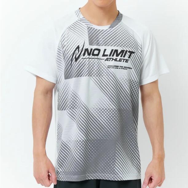 樂天商城 - NISHI　グラフィックジャカードTシャツ　Pホワイト　ニシスポーツ　NO LIMIT　スポーツウェア　陸上競技　部活　2811A571　100