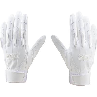 ゼット バッティング手袋 両手セット ホワイト プロステイタス 高校野球対応 シングルベルト BG13012HS 合成皮革 ZETT PROSTATUS プロス...
