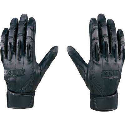 ゼット バッティング手袋 両手セット ブラック プロステイタス 高校野球対応 シングルベルト BG13012HS 合成皮革 ZETT PROSTATUS プロス...