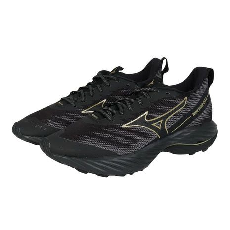 ミズノ ウエーブライダーGTX 2 ブラック×ゴールド ランニング ゴアテックス 防水 ユニセックス MIZUNO WAVE RIDER GORE-TEX J1GC248201