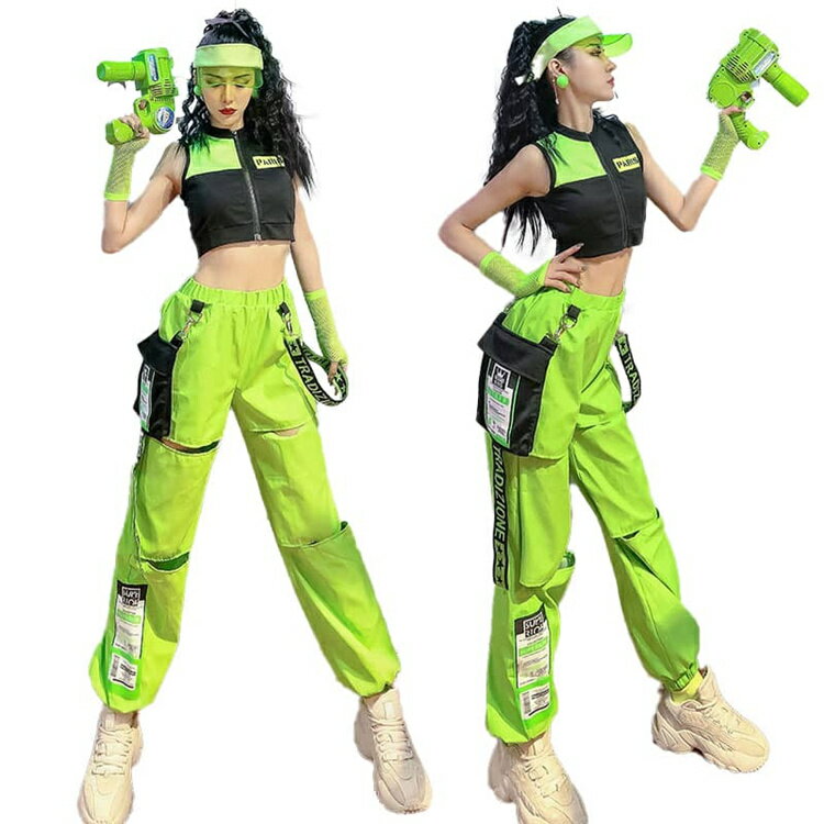 ダンス衣装 レディース DS演出 2点セット DJ タンクトップ パンツ セクシー hiphop チアガール ジャズ JAZZ 応援ダンス チアリーダー ダンス衣装 ナイトクラブ 舞台 運動会応援 団体服 大量注文