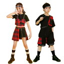 キッズ ダンス衣装 セット アップ キッズ ヒップホップ チェック柄 スカート 半袖 ミックスチーム チアガール セットアップ 練習着 韓国ファッション ダンス...