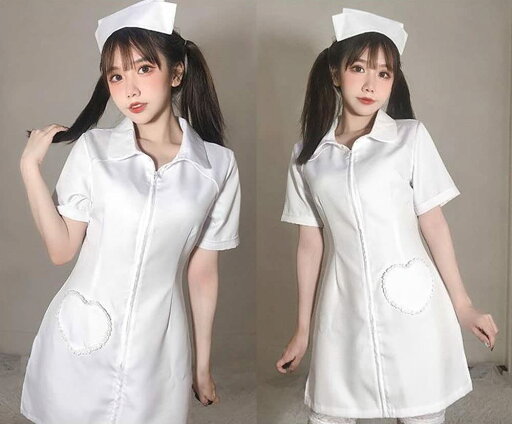 ナース服 フルセット【 ナース帽/ワンピース/タイツ (白) ナースワンピース コスチューム 白 ホワイト ピンク ライトブルー 衣装 看護婦 白衣 サイドスリット ハートポケット 可愛い プレゼント cosplay ナース服 フルセット【 ナース帽/ワンピース/タイツ (白) ナースワンピース コスチューム 白 ホワイト ピンク ライトブルー 衣装 看護婦 白衣 サイドスリット ハートポケット 可愛い プレゼント cosplay