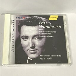 【中古】37 Fritz Wuderlich (フリッツ・ヴンダーリヒ) Historical Recordings Hanssler Faszination クラシックCD