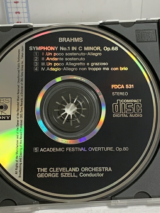 【中古】6 クラシック ブラームス 交響曲第1番ハ長調 作品68 CBS SONY CD rsakatuki-10087893 リサイクルストアあかつき サンプル画像3