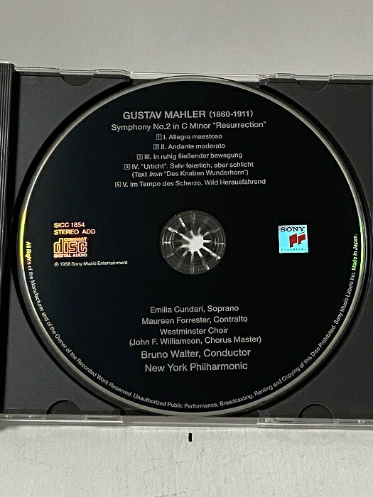 【中古】43 クラシック マーラー 交響曲第2番(復活) ワルター ソニーミュージック・エンターテインメント SONY CLASSICAL 「CD」 rsakatuki-10087465 リサイクルストアあかつき サンプル画像3