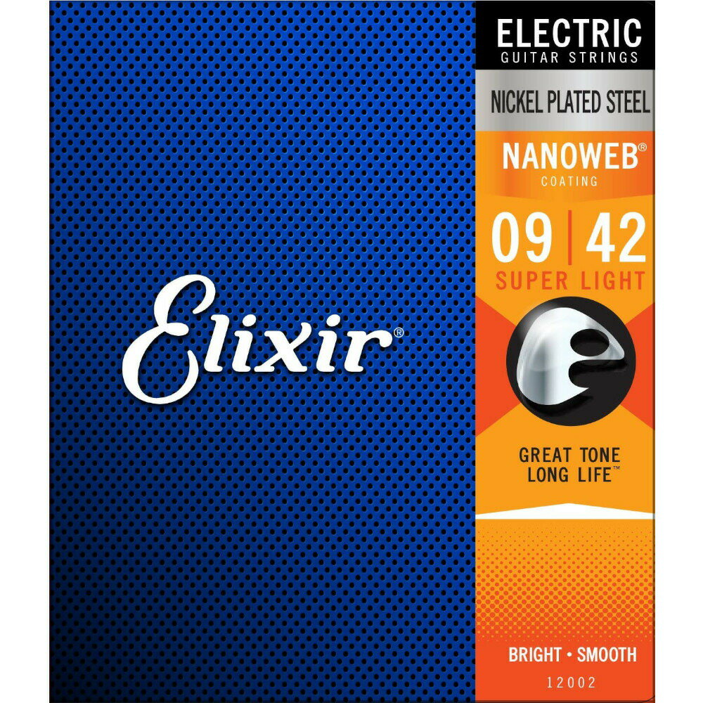 Elixir NANOWEBコーティング弦 ニッケルスチール弦 SUPER LIGHT .009-.042 エレクトリックギター弦 12002