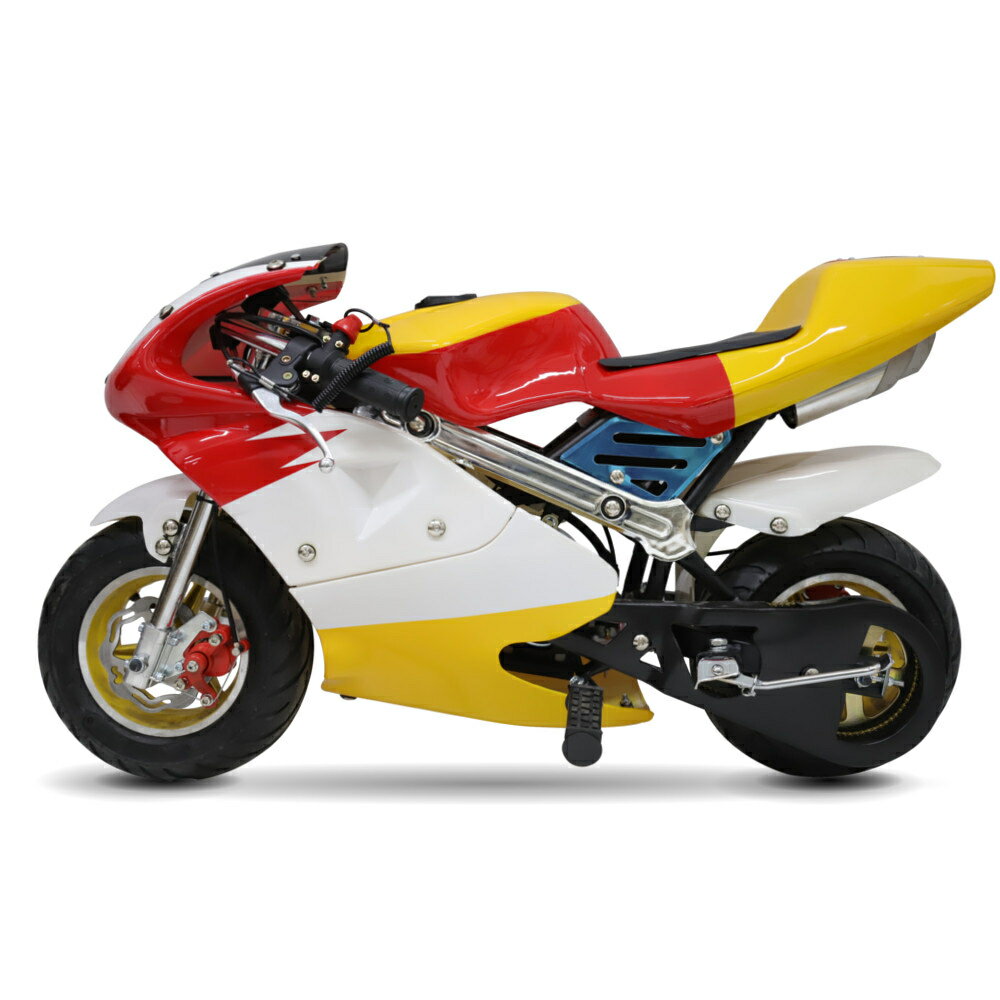 RSBOX ポケバイ CR-PBR01 50cc GP赤白黄カラーモデル ポケットバイク50ccエンジン格安消耗部品