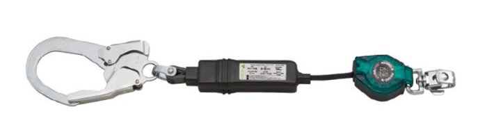 タイプ1ランヤード ロック装置付き巻取器 HL-MR型 1個 使用可能な質量100kg 背中スッキリ 手元側にショックアブソーバ 旧規格名称 安全帯(4.0)