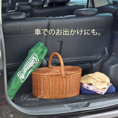 【かごのお店ラッセル】かごバスケットピクニックバスケットフタ付きラタンバスケット運動会ランチボックスキャンプおしゃれキャンプ籐かごグランピングフタ付き収納バスケット621