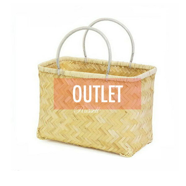 【 訳あり Outlet 】...歪み 竹かご No.456NA 35x20xH25cm