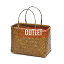 【 訳あり Outlet 】...歪み 竹かご No.456 35x20xH25cm その1