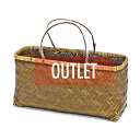 【 訳あり Outlet 】...歪み 竹かご No.447 35x14xH18cm