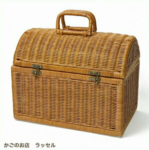 ラッセル ピクニックバスケット No.686 収納ボックス 収納バスケット 良質ラタン 容量約16L 籐かご フタ付き インドネシアラタン かご バスケット 収納 ラタンバスケット おしゃれキャンプ グランピング