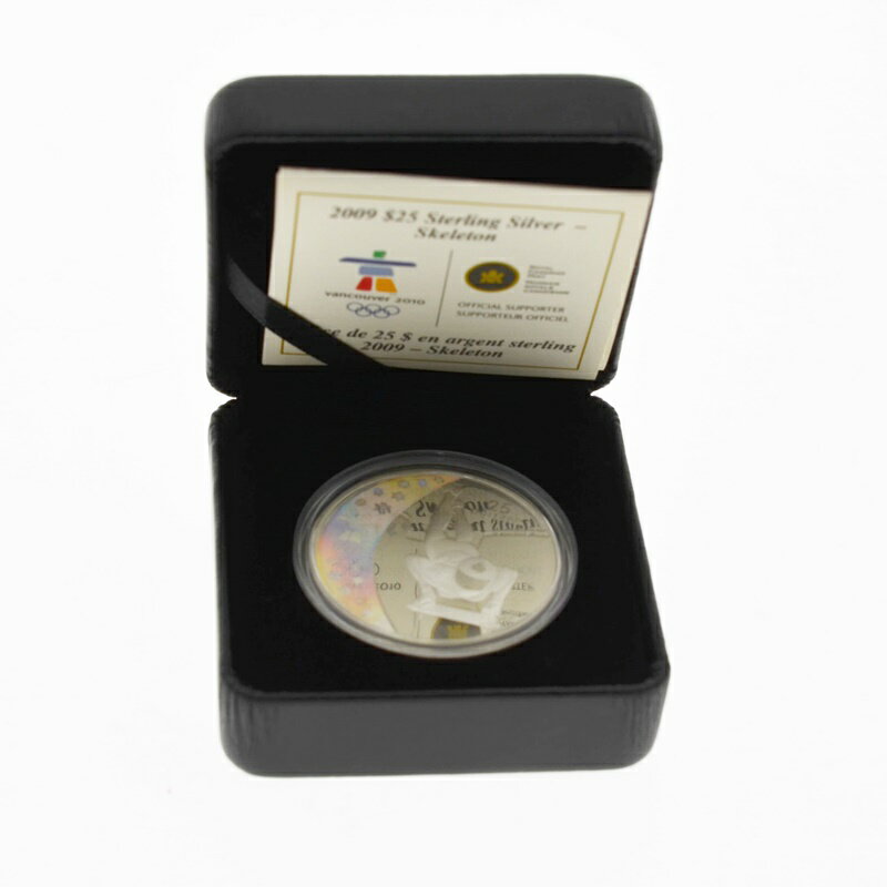 【中古】バンクーバーオリンピック2010　記念コイン　カナダコイン　25ドル銀貨　エリザベス女王　27.78グラム　　スケルトン　USED-A　02641