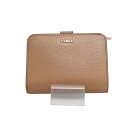 【中古】【FURLA】フルラ 二つ折り財布 ベージュ ピンク ブラウン ゴールド金具 レザー レディース コンパクト ウォレット USED-B【リサイクルマート+質 秩父店】r258-1200494905800640(4)