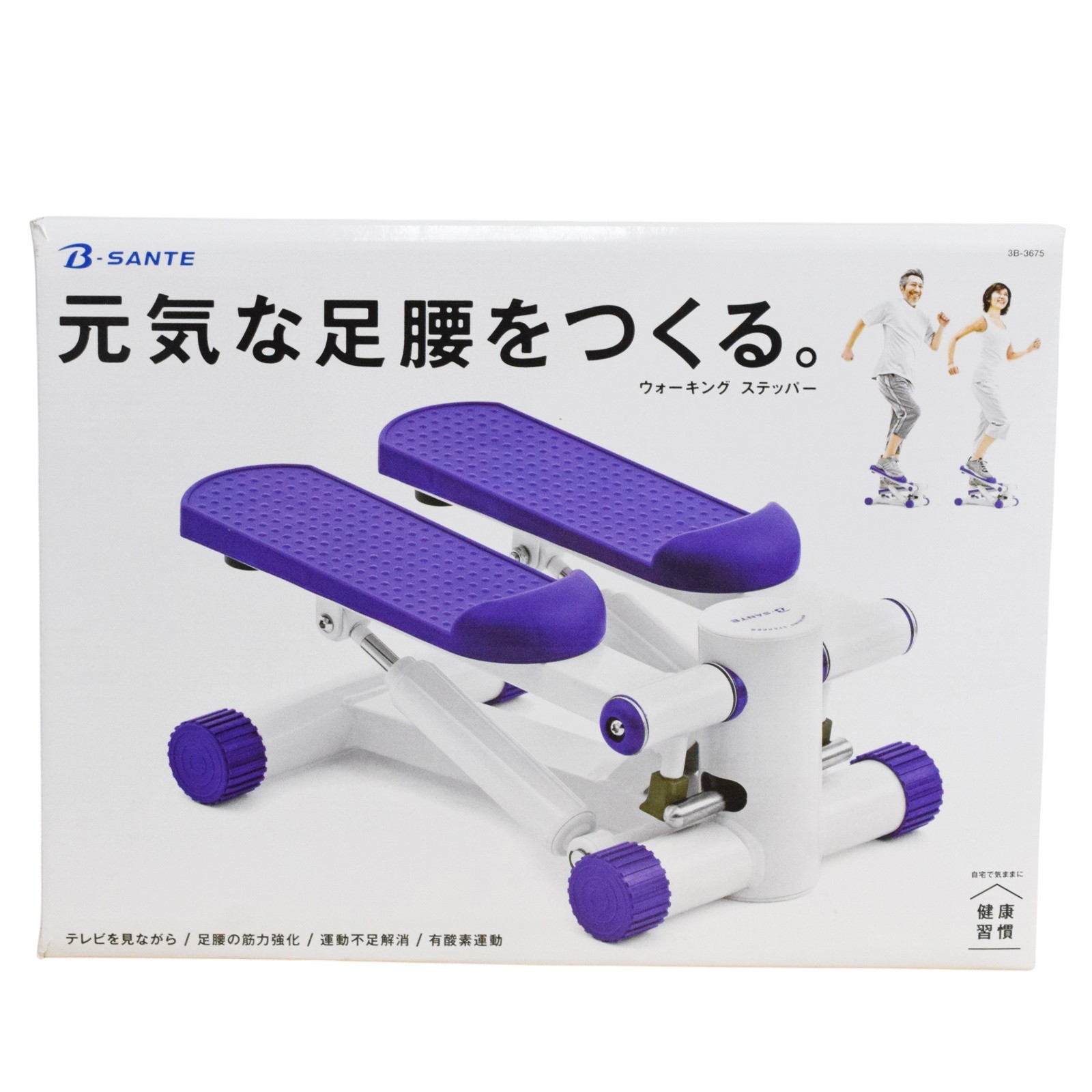 商 品情報 管理番号 r2610-1200556905800717 ブランド名 B-SANTE/ビサンテ 型番 3B-3675 商品名 ウォーキングステッパー 付属品 - 商品詳細 B-SANTE/ビサンテ の ウォーキングステッパー 3B-3675 有酸素運動 運動器具のご紹介です。 中古品ですが、未開封品です。またメーカー保証はございません。 注意事項 ※商品の状態は写真でもご確認下さい。メーカー保証などございませんので予めご了承くださいませ。 ※取り扱いには細心の注意を払っておりますが、店頭でも販売中の為多少の小傷等はご了承下さい。 こちらの商品に関する問合先 リサイクルマート秩父店 TEL:0494-26-7366 営業時間：10:00〜19:00（水曜休み） &nbsp;