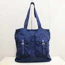 【中古】【PRADA】プラダ トートバッグ ネイビー シルバー金具 ナイロン ギャランティカード メンズ レディース USED-B【リサイクルマート秩父店】r2...