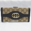 【中古】【GUCCI】グッチ GGキャンバス長財布 282426 二つ折り 茶 ブラウン ゴールド金具 小銭入れ レディース メンズ ウォレット USED-B【リサイクルマート秩父店】r235-1200208905800029