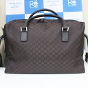 【中古】【GUCCI】グッチ ボストンバッグ GGナイロン ブラウン シルバー金具 レディース メンズ ショルダー 旅行 トラベル USED-A【リサイクルマー...