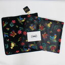 【中古・未使用品】【FEILER】フェイラー ハイジ メッシュ転写プリントポーチ ハンカチ セット HEMP-191327 HE25/25 ブラック ゴールド金...