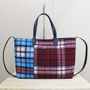 【中古】【TOMMY HILFIGER】トミーヒルフィガー アイコニック トミーチェック トートバッグ AW15573 肩掛け マルチカラー ゴールド金具 レデ...