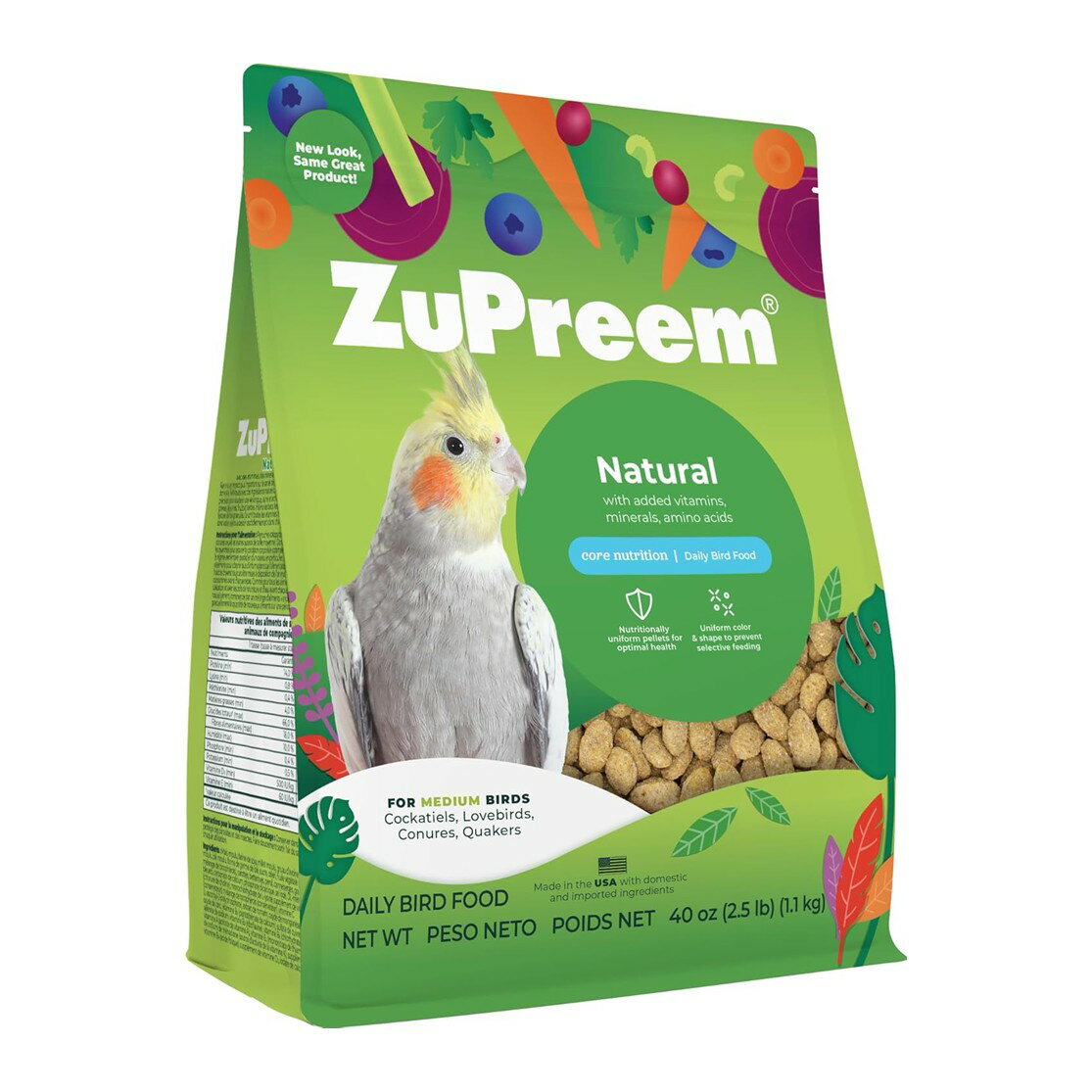 ズプリーム ナチュラル M オカメインコ 1.1kg オカメインコ 餌 ペレット インコの餌 インコのエサ イン..