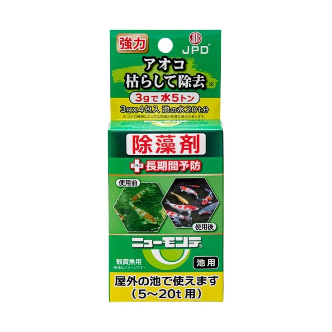日本動物薬品 ニチドウ アオコ除去剤 ニューモンテ 3g×4包入り 20トン用 コケ アオコ 池用...