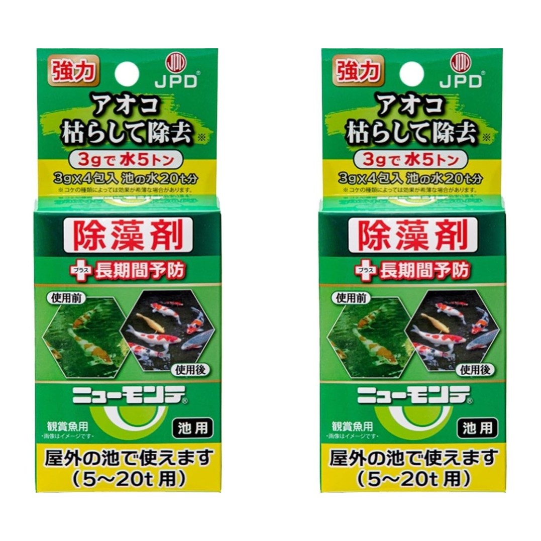 【2個セット】日本動物薬品 ニチドウ アオコ除去剤 ニューモンテ 3g×4包入り 20トン用