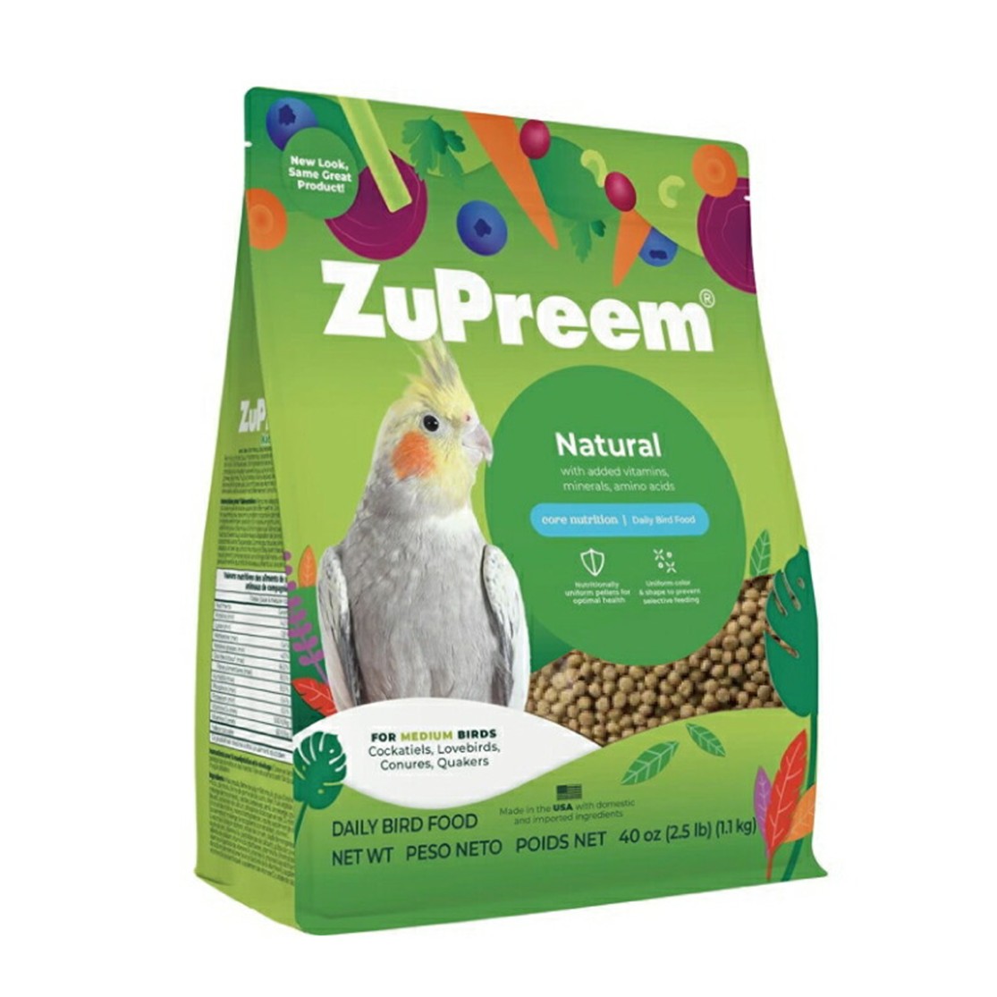 ズプリーム ナチュラル M オカメインコ 1.1kg オカメインコ 餌 ペレット インコの餌 インコのエサ インコえさ インコえさ 鳥の餌 鳥のえさ 鳥のエサ スマートペレット 鳥餌 鳥用品 給餌 コーンフラワー 雑穀 鳥エサ ペットエサ ヘルシー 必須ビタミン ミネラル