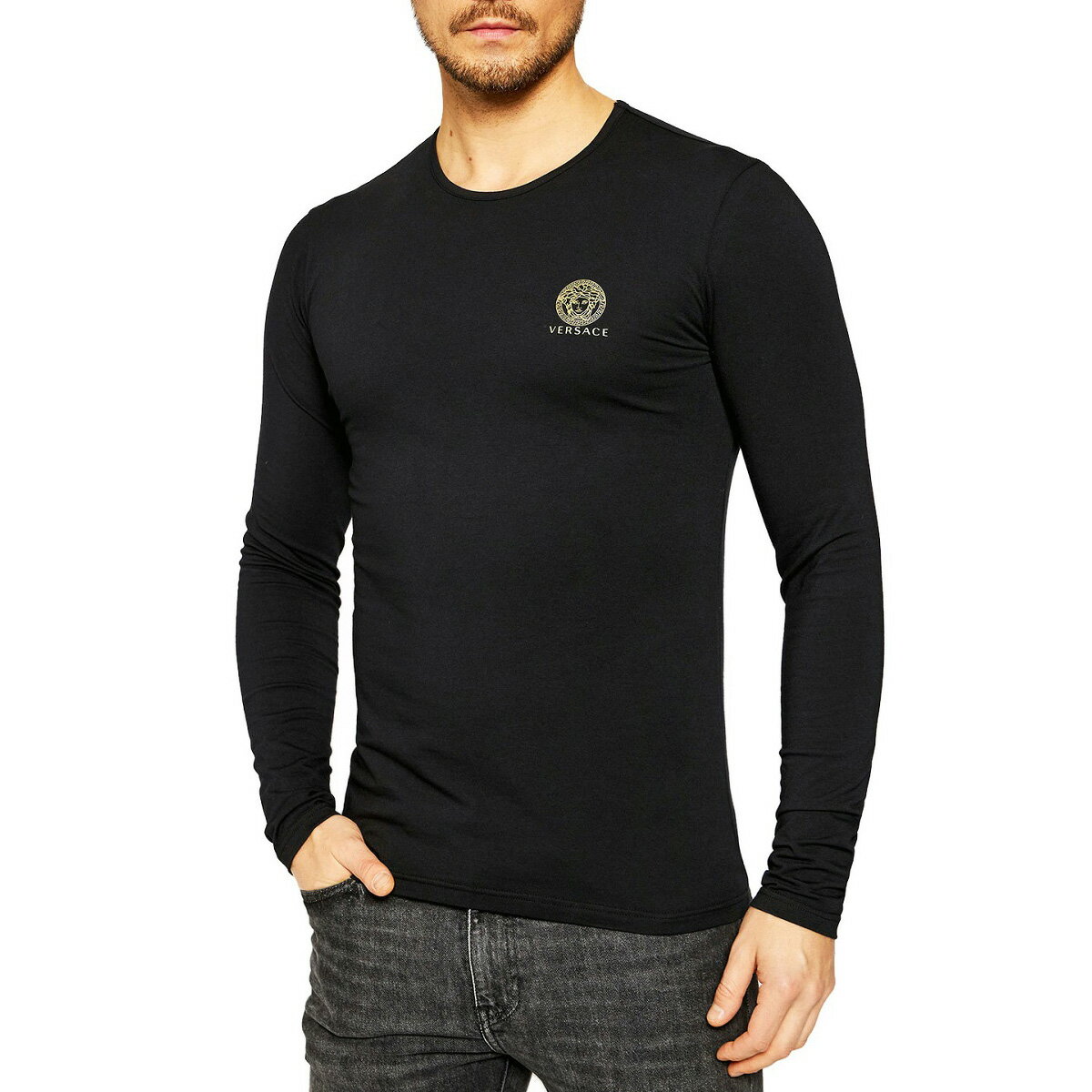 ヴェルサーチ 5 VERSACE ヴェルサーチ AUU01007 A232741 ブラック メデューサ 長袖Tシャツ