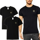 10 VERSACE ヴェルサーチ AU10193 A232741 ブラック メデューサ クールネック 2枚セット 半袖 Tシャツ