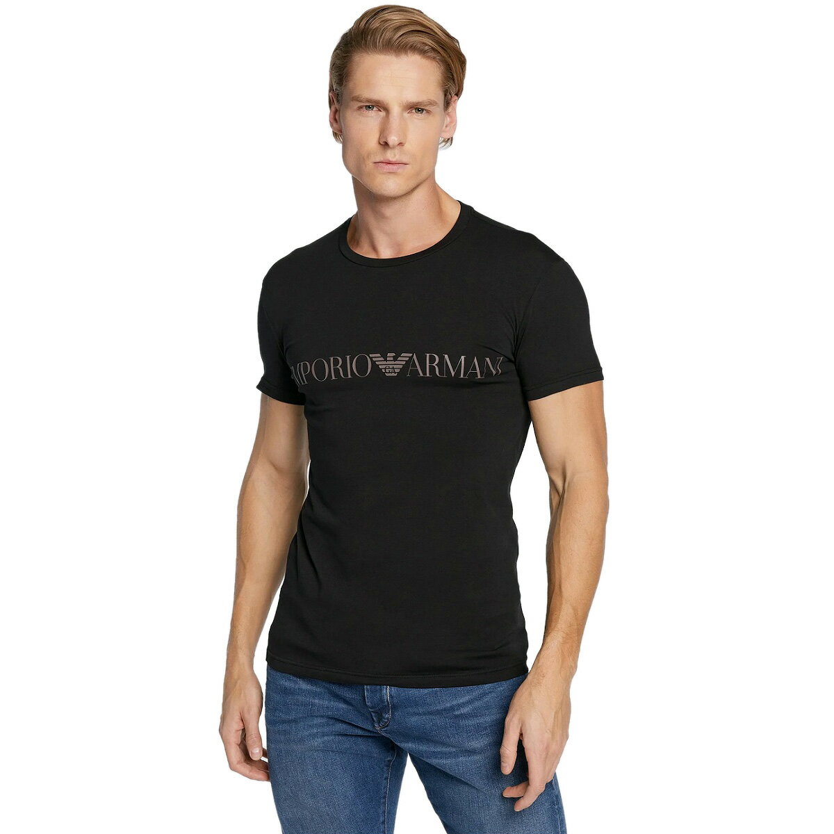 68 EMPORIO ARMANI エンポリオアルマーニ 111035 2F729 ブラック Tシャツ ロゴ 半袖